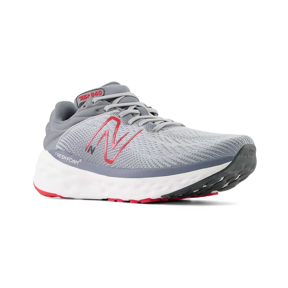 Men's Fresh Foam X 840v1 Running Shoe- Aluminum Grey/True Red- Wide (2E)