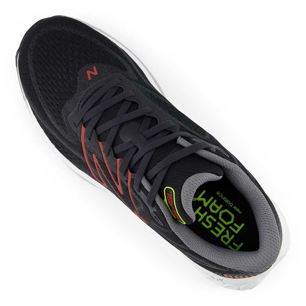 Men's Fresh Foam X 880v13 Running Shoe - Black/Brick Red - Regular (D)