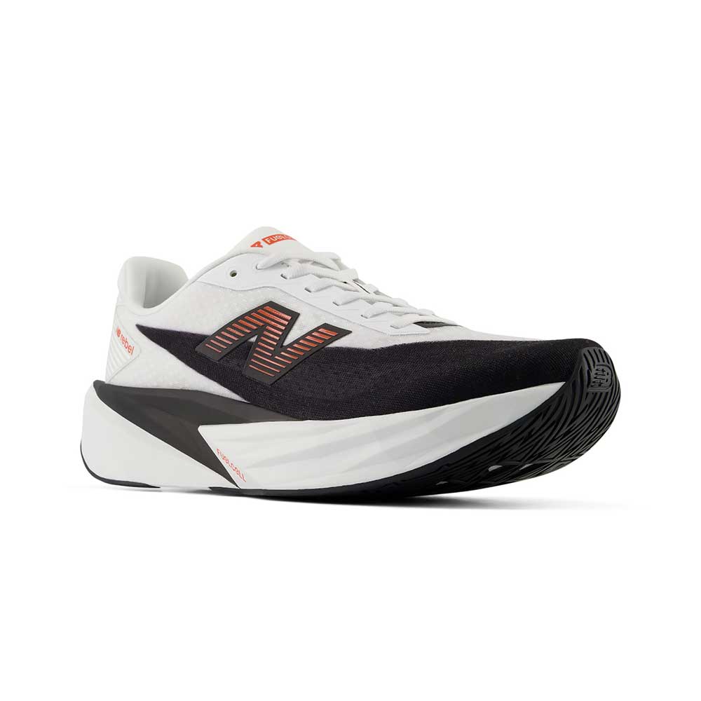 Men's FuelCell Rebel v5 Running Shoe - NB 103 White/Neo Flame - Regular (D)