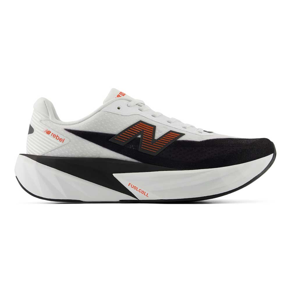 Men's FuelCell Rebel v5 Running Shoe - NB 103 White/Neo Flame - Regular (D)