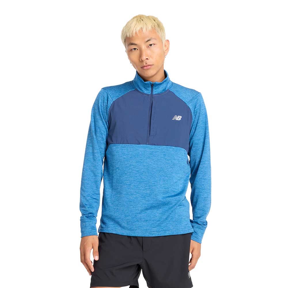 Athletics Heat Grid 1/2 Zip - Heron Blue