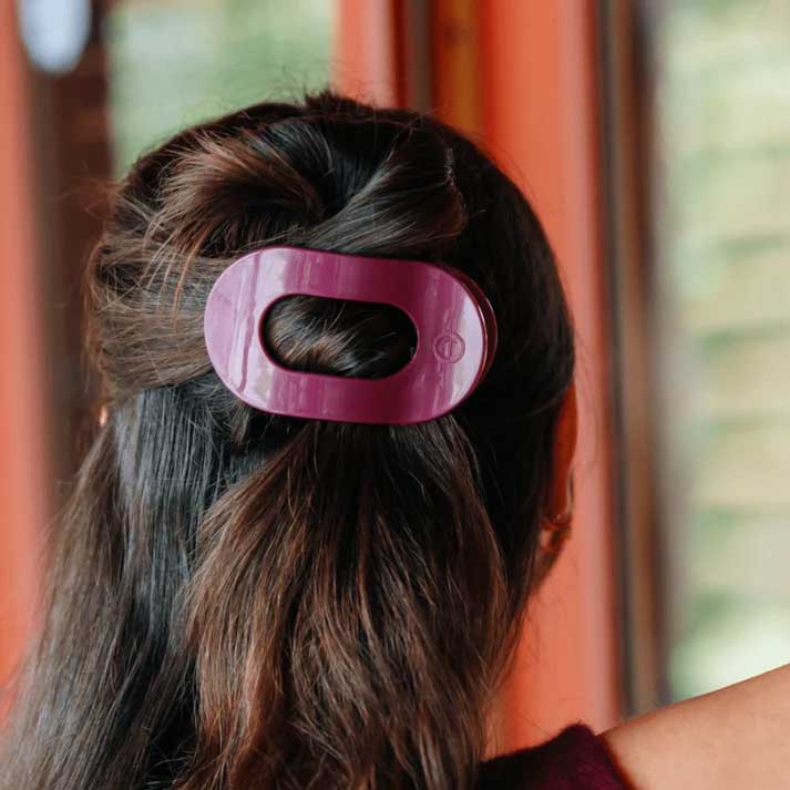 Flat Round Hair Clip Medium - Mulberry