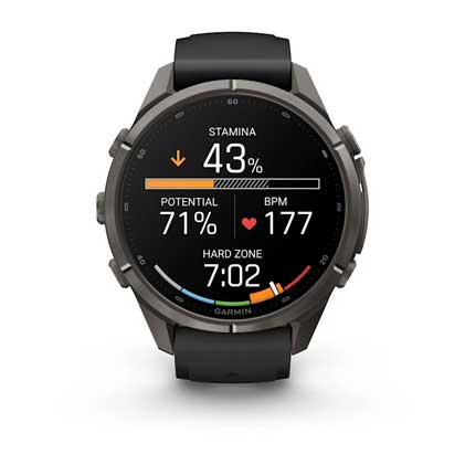 fenix 9 Pro, 47mm - Titanium with Graphite/Black Silicone Band