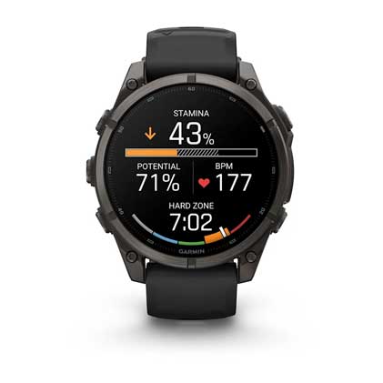 fenix 9, 47mm - Carbon Gray DLC Titanium with Black Silicone Band