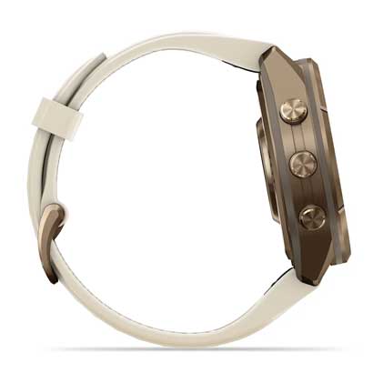 fenix 9 Pro, 43mm - Autumn Gold Titanium with Cream/French Gray Silicone Band