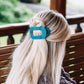 Flat Round Hair Clip Medium - Teal with It