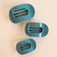 Flat Round Hair Clip Medium - Teal with It