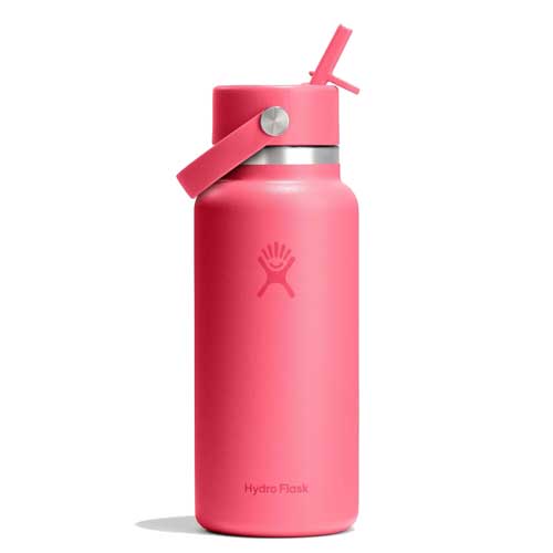 32 oz Wide Mouth with Flex Straw Cap - Popstar Pink