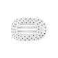 Flat Round Hair Clip Medium - White Polka Dot Party
