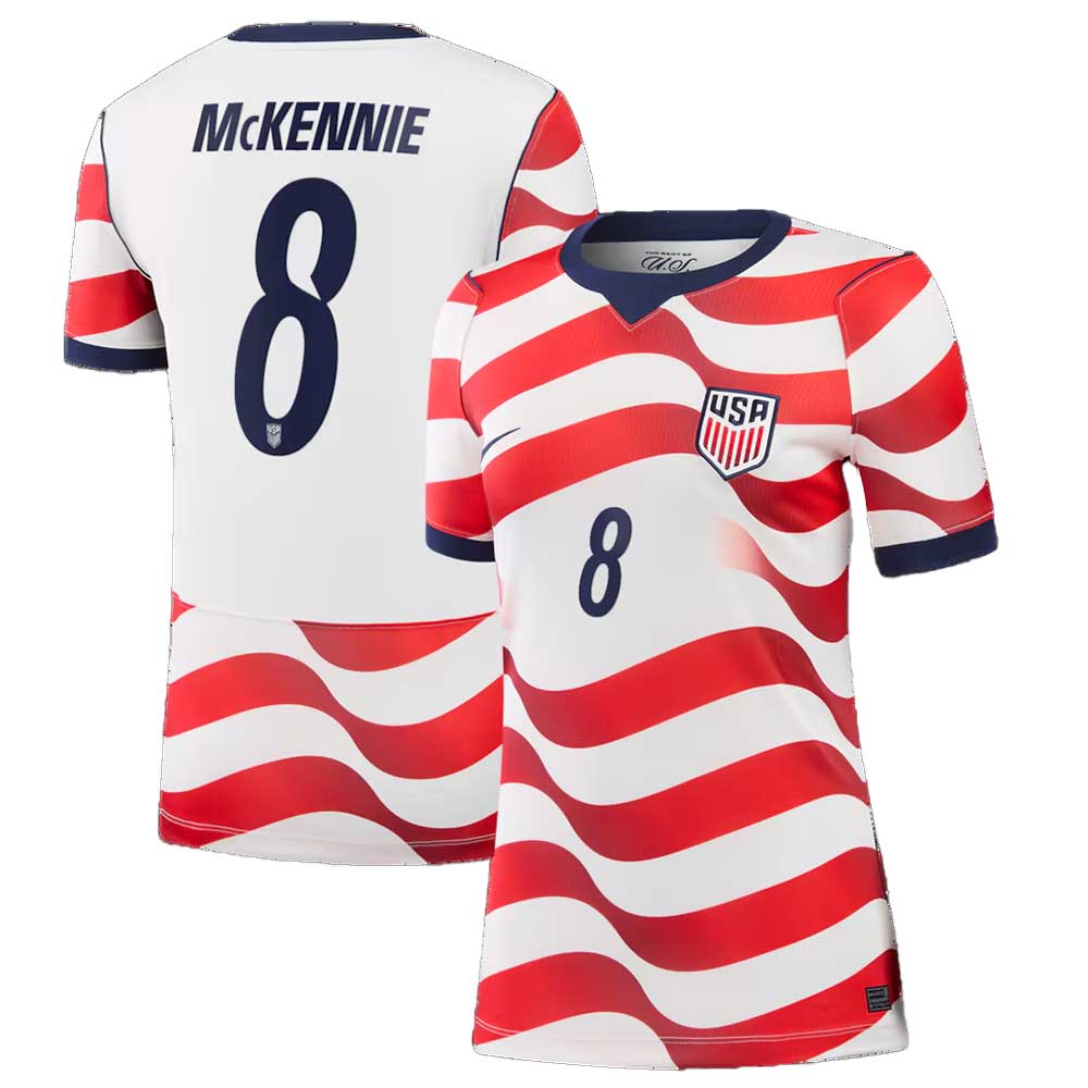 Women's USMNT 2026 Home Jersey MCKENNIE #8 - Sail/Midnight Navy/Midnight Navy