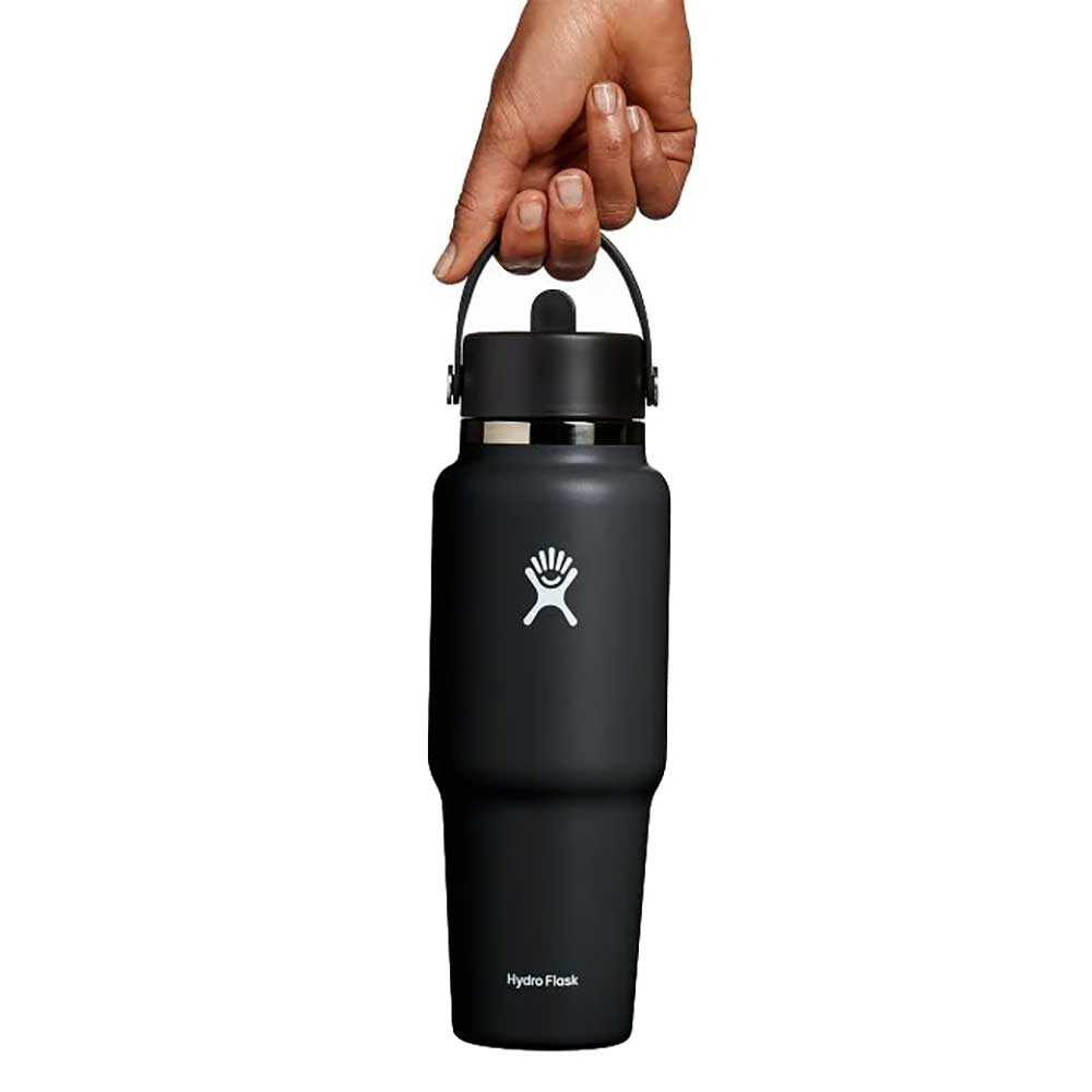 32 oz Travel Bottle w/ Flex Straw Cap - Black