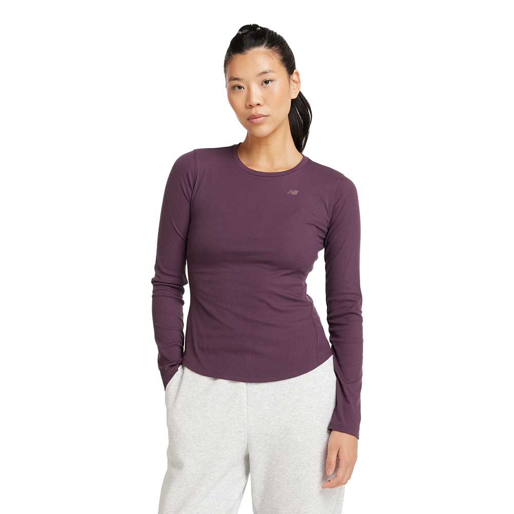 Women's Micro-Rib Long Sleeve - Plum Brow