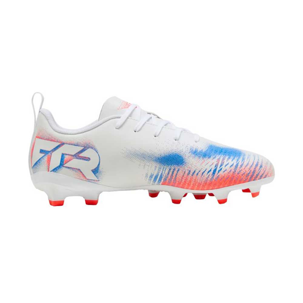 Youth Future 8 Play Match FG/AG Soccer Cleat - Puma White/Puma Black/Glowing Red - Regular (D)