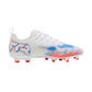 Youth Future 8 Play Match FG/AG Soccer Cleat - Puma White/Puma Black/Glowing Red - Regular (D)