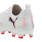 Youth Future 8 Play Match FG/AG Soccer Cleat - Puma White/Puma Black/Glowing Red - Regular (D)