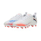 Youth Future 8 Play Match FG/AG Soccer Cleat - Puma White/Puma Black/Glowing Red - Regular (D)