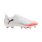 Youth Future 8 Play Match FG/AG Soccer Cleat - Puma White/Puma Black/Glowing Red - Regular (D)