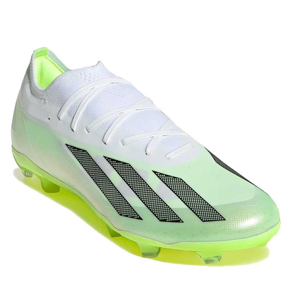 Unisex adidas X CRAZYFAST.2 FG Soccer Shoe - White, Core Black, Lucid Lemon - Regular (D)