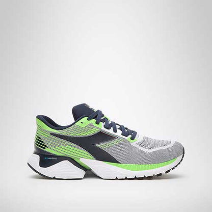 Men's Mythos Blushield Vigore Running Shoe - White/Black Iris/Neon Mint - Regular (D)