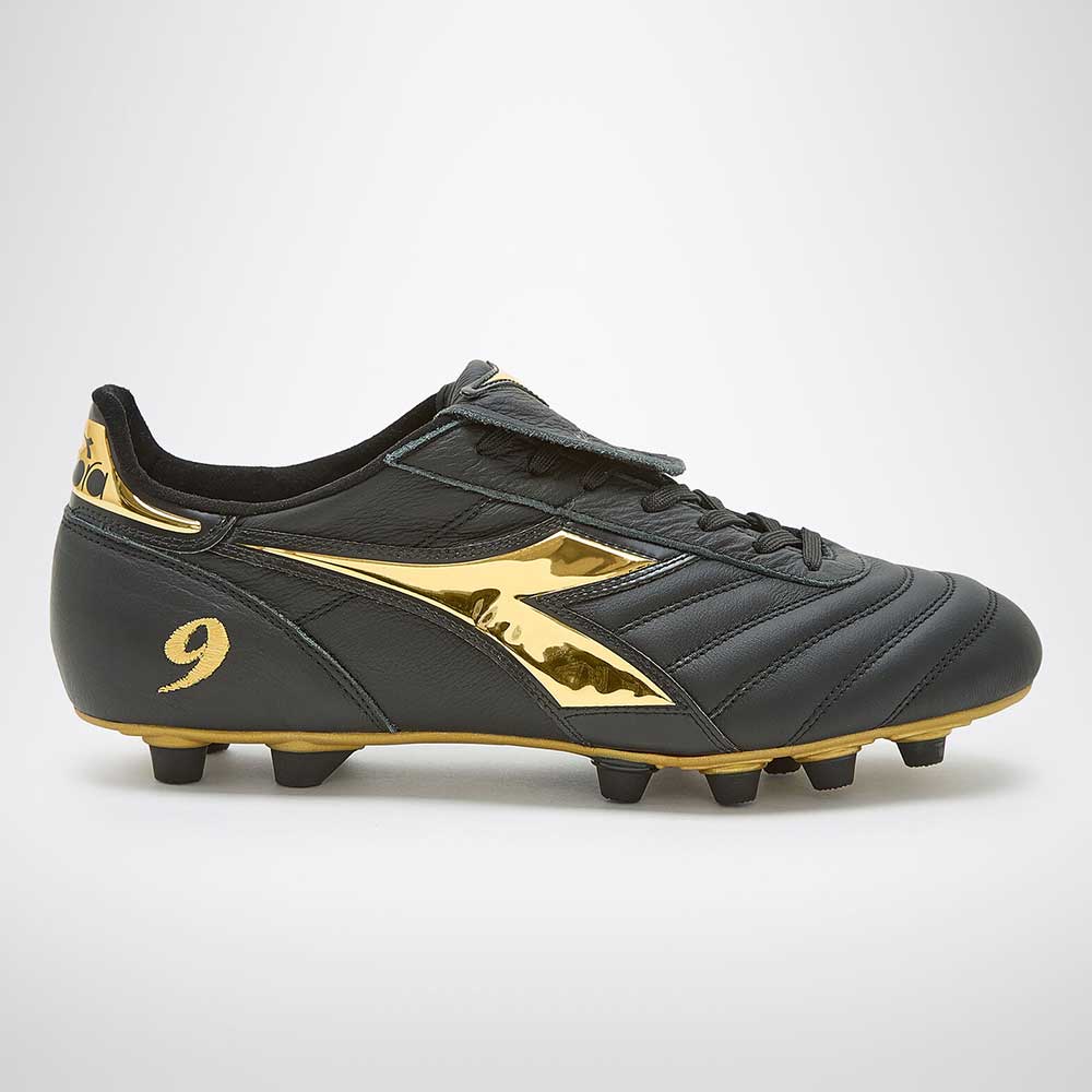 Men's Brasil #9 Italy LT+MDPU Soccer Shoe - Black/Gold