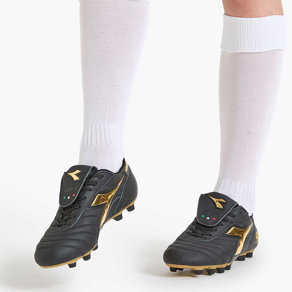 Men's Brasil #9 Italy LT+MDPU Soccer Shoe - Black/Gold