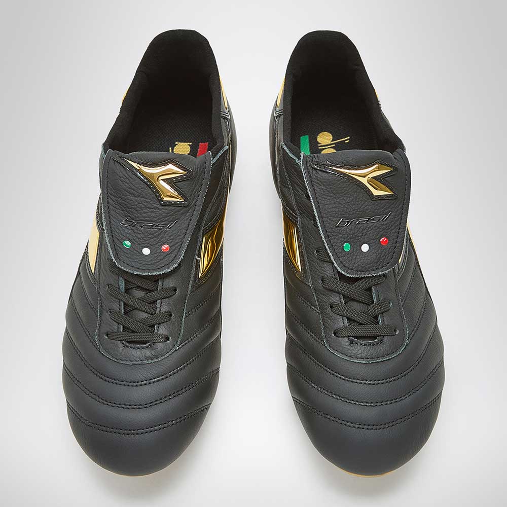 Men's Brasil #9 Italy LT+MDPU Soccer Shoe - Black/Gold