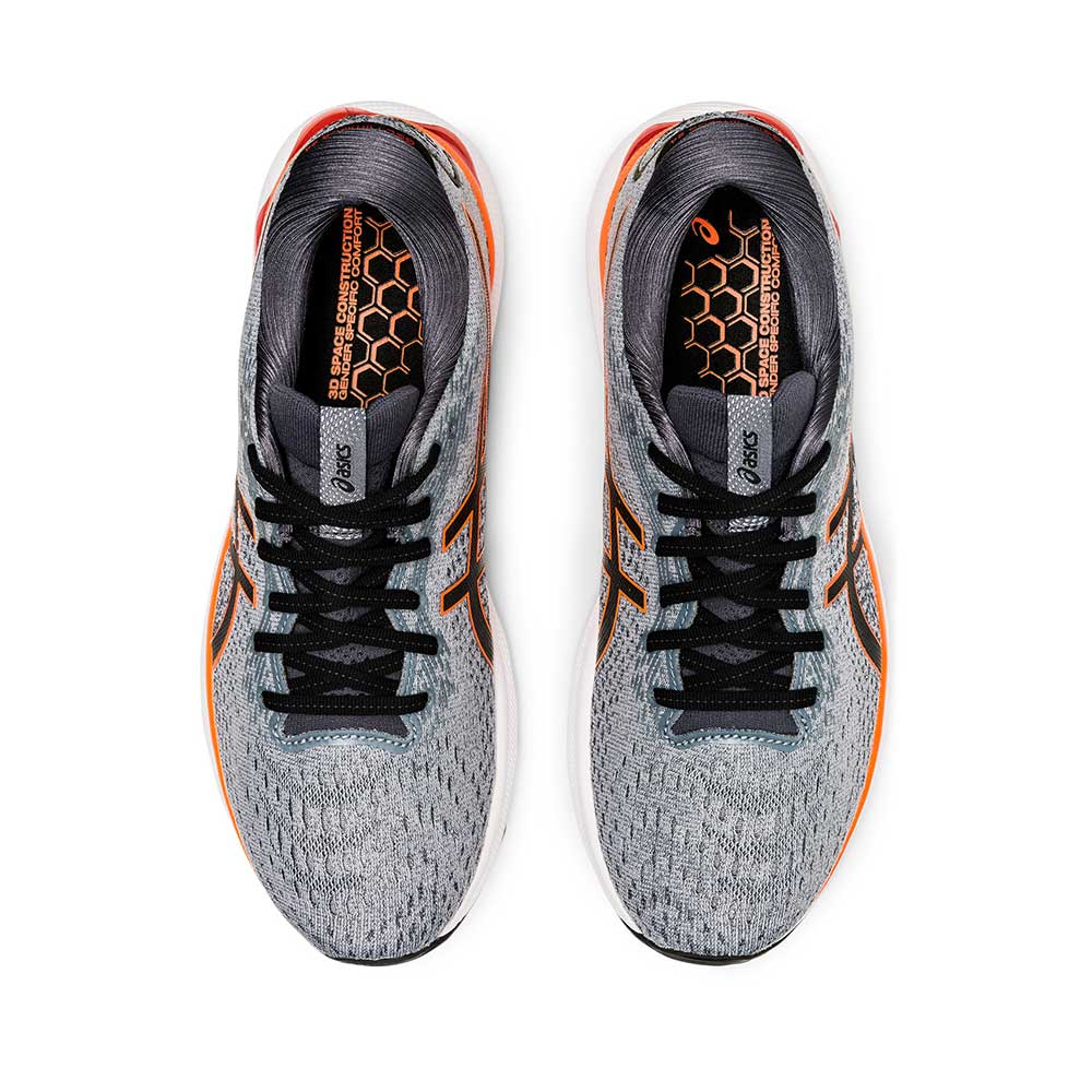 Men's Gel Nimbus 24 Running Shoe - Sheet Rock/Shocking Orange— Regular (D)
