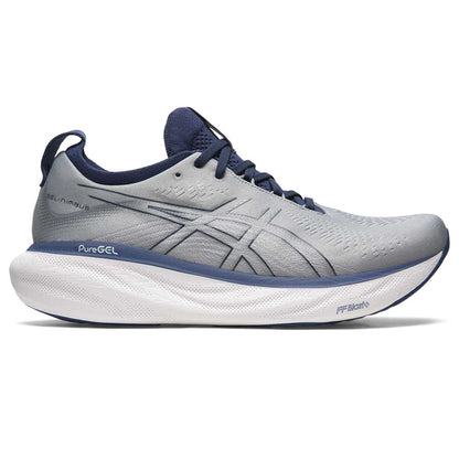 Men's Gel-Nimbus 25 Running Shoe - Sheet Rock/Indigo Blue- Wide (2E)