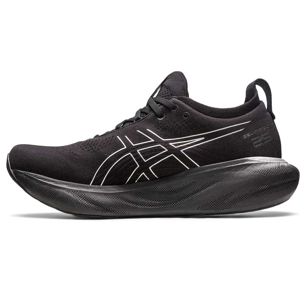 Men's Gel-Nimbus 25 Platinum Running Shoe - Black/Pure Silver - Regular (D)