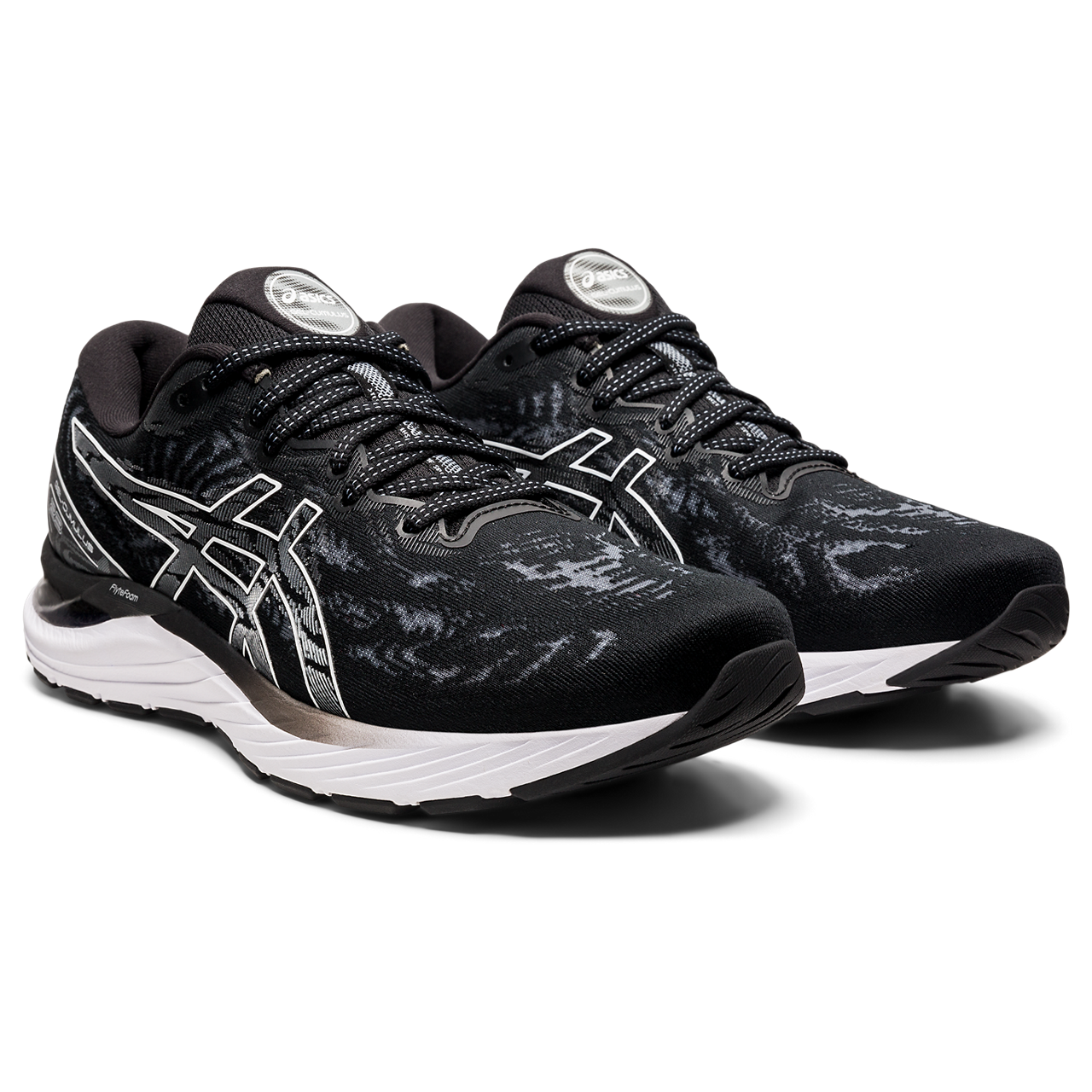 Women's Gel Cumulus 23 Running Shoe- Black/White — Wide (D)