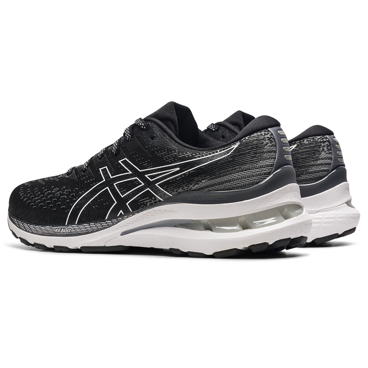 Women s Gel Kayano 28 Running Shoe Black White Narrow 2A