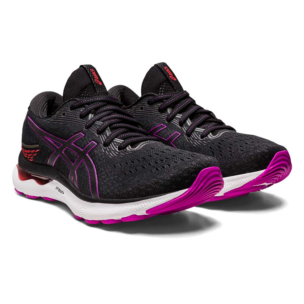 Women's Gel Nimbus 24 Running Shoe- Black/Orchid— Regular (B)