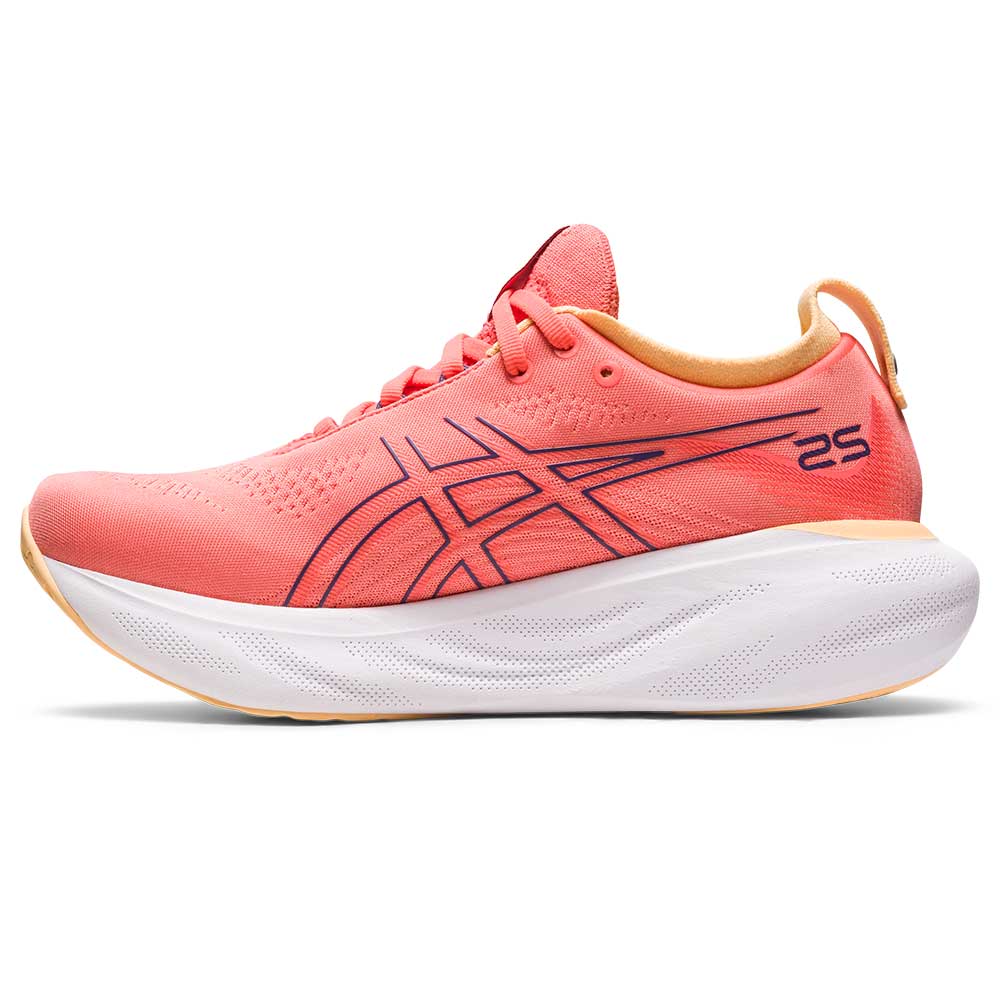 Women's Gel-Nimbus 25 Running Shoe - Papaya/Dusty Purple- Regular (B)