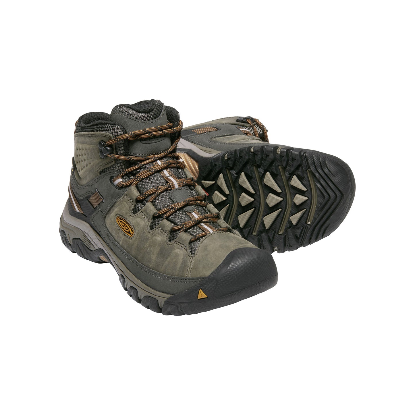 Men's Targhee III Leather Mid Waterproof Hiking Boots - Black Olive/Golden Brown - Regular (D)