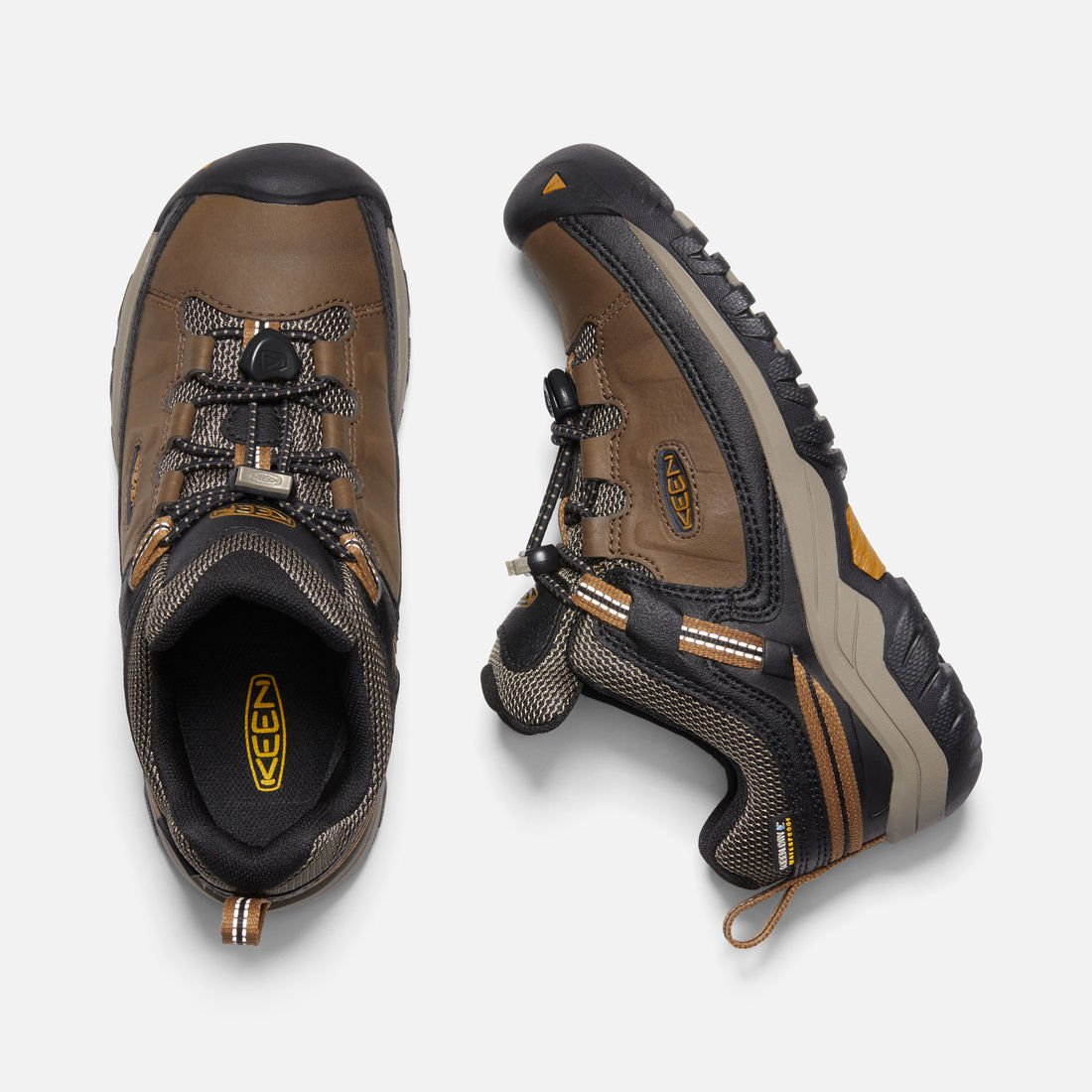 Big Kids Targhee Waterproof Hiking Shoe - Dark Earth/Golden Brown