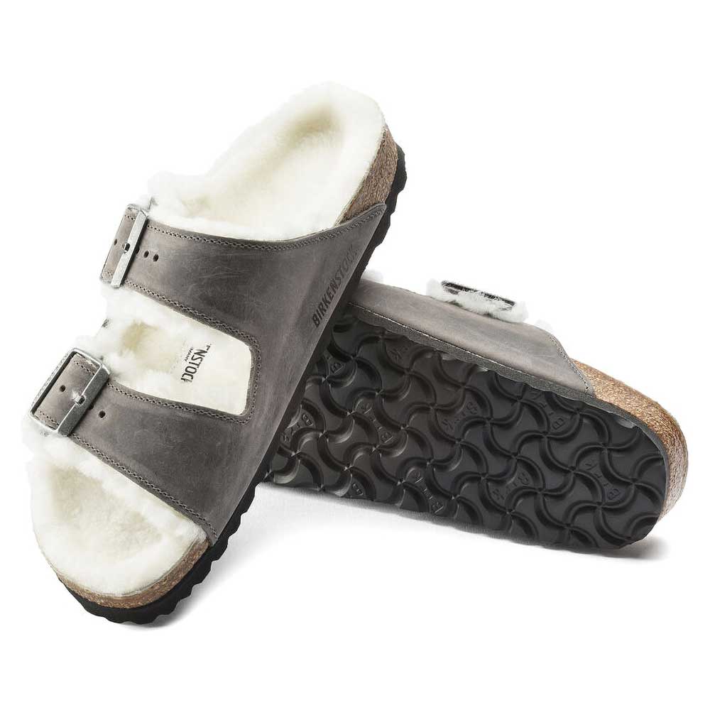Arizona Shearling Sandals - Iron Natural- Medium/Narrow