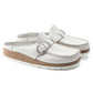 Women's Buckley Natural Leather Clog - White - Medium/Narrow