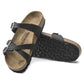 Women's Franca Oiled Leather Sandals- Black- Regular/Wide