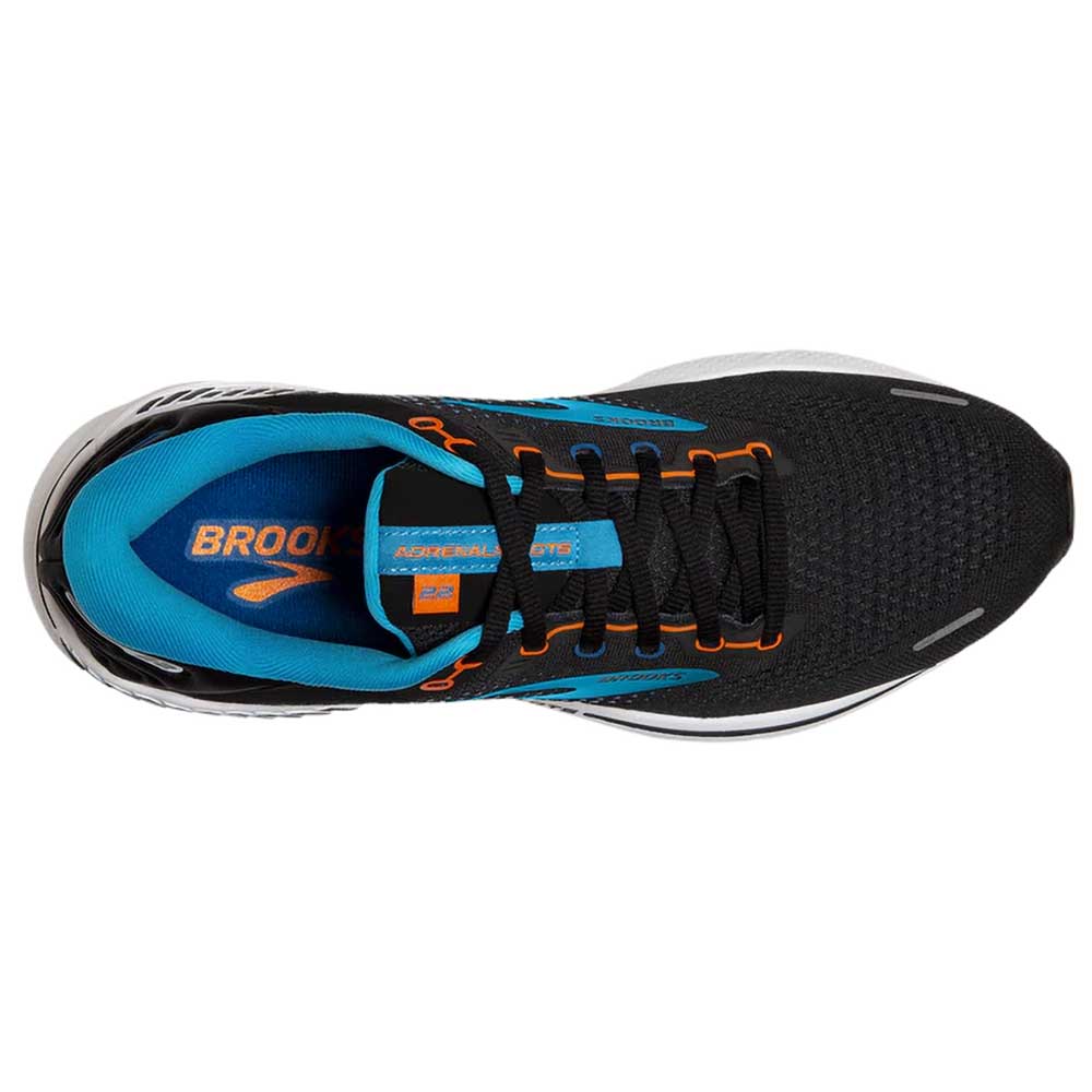 Men's Adrenaline GTS 22 Running Shoe - Black/Blue/Orange- Regular (D)