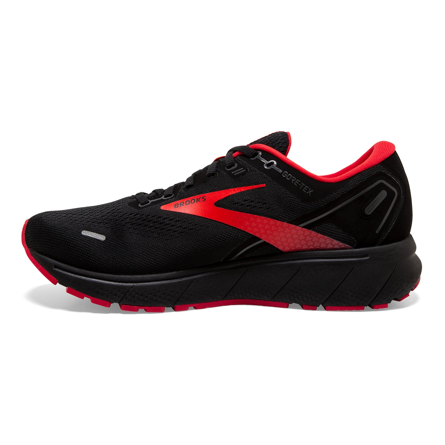 Men's Ghost 14 GoreTEX Running Shoe - Black/Blackened Pearl/High Risk Red — Regular (D)