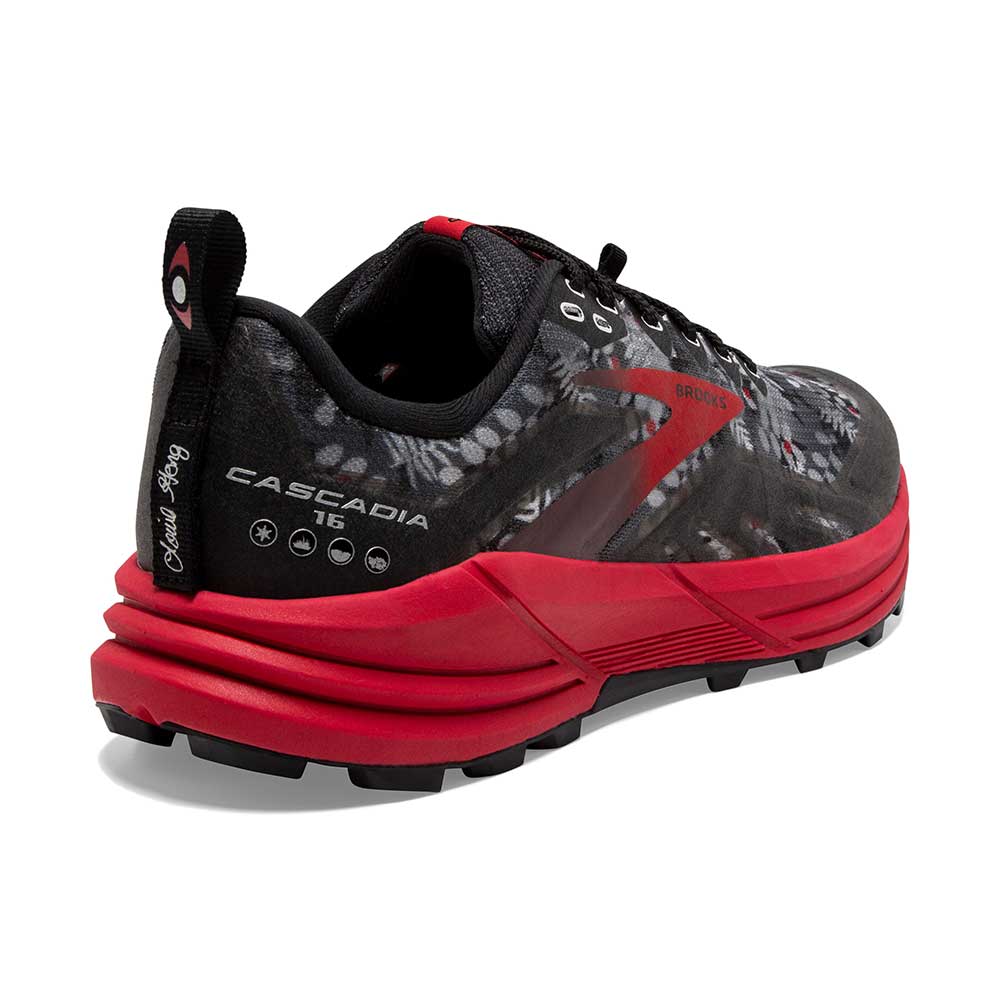 Men's Cascadia 16 Trail Running Shoe - Black/Grey/Red - Regular (D) –  Gazelle Sports