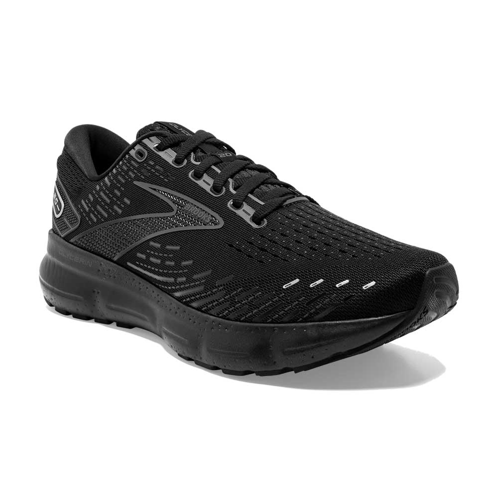 Men's Glycerin 20 Running Shoe- Black/Black/Ebony- Regular (D)