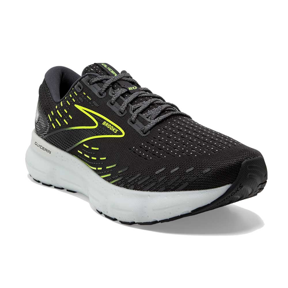 Men's Glycerin 20 Running Shoe- Ebony/White/Nightlife - Regular (D)