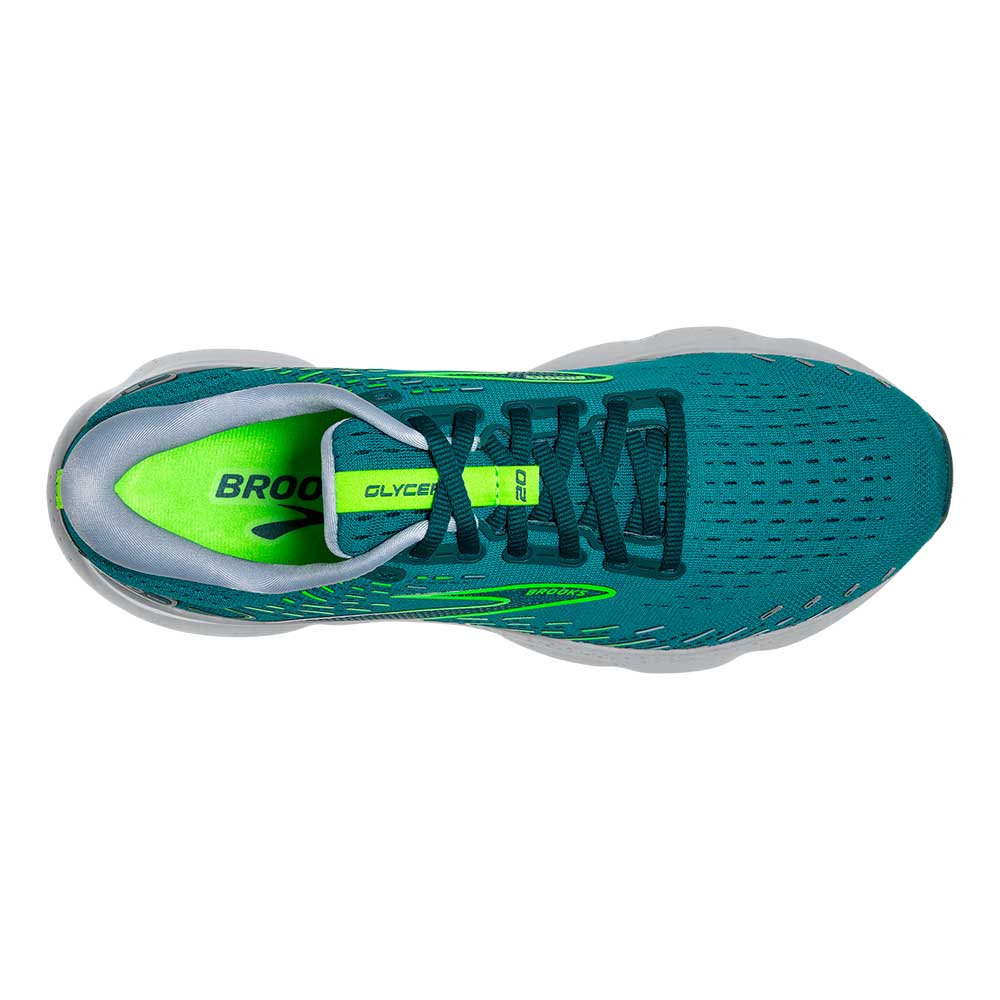 Men's Glycerin 20 Running Shoe - Kayaking/Heron/Green Gecko - Regular (D)