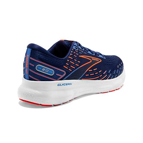 Men's Glycerin 20 Running Shoe - Blue Depths/Palace Blue/Orange - Regular (D)