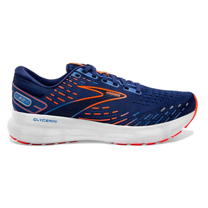 Men's Glycerin 20 Running Shoe- Blue Depths/Palace Blue/Orange- Wide (2E)