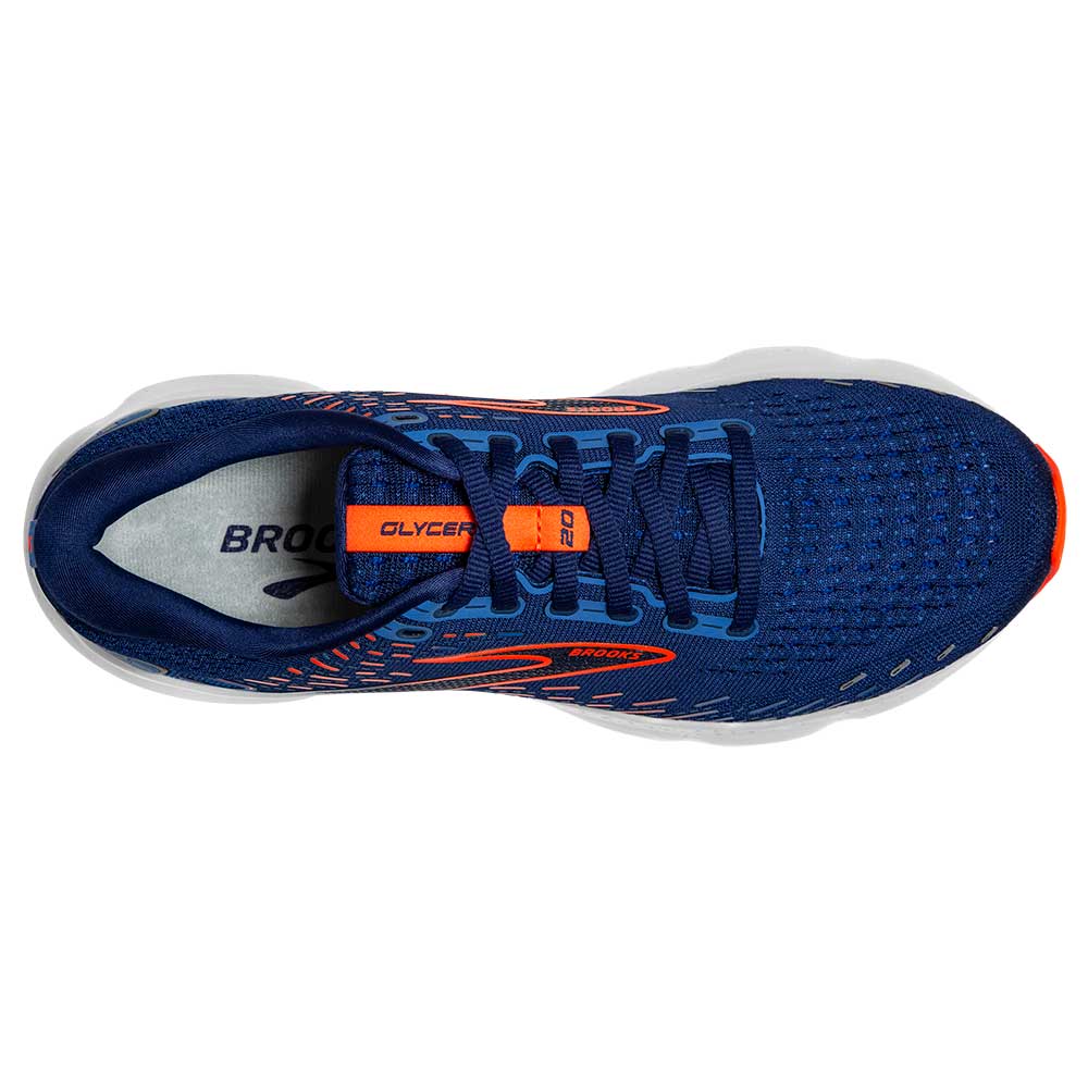 Men's Glycerin 20 Running Shoe- Blue Depths/Palace Blue/Orange- Wide (2E)