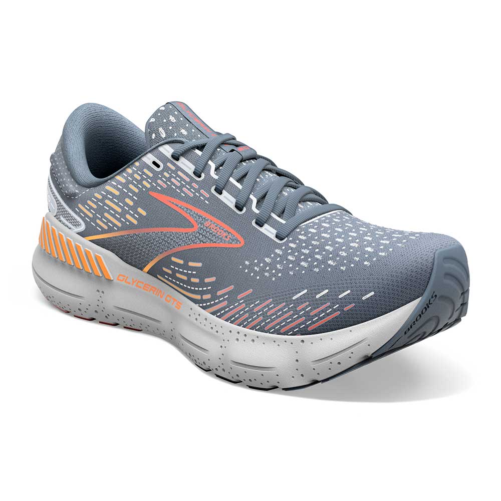 Men's Glycerin GTS 20 Running Shoe - Grey/Chili Oil/Orange - Regular (D)