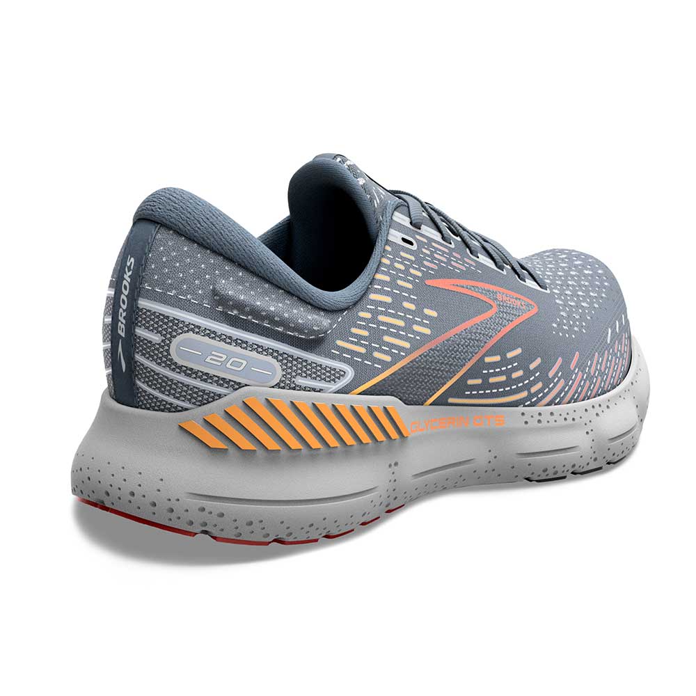 Men's Glycerin GTS 20 Running Shoe - Grey/Chili Oil/Orange - Regular (D)