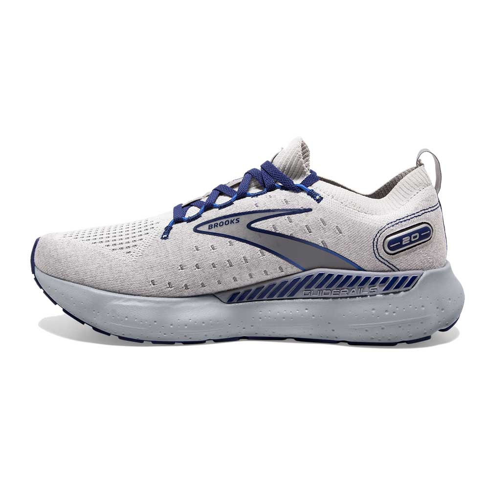 Men's Glycerin StealthFit GTS 20 Running Shoe- Oyster/Alloy/Blue Depths- Regular (D)